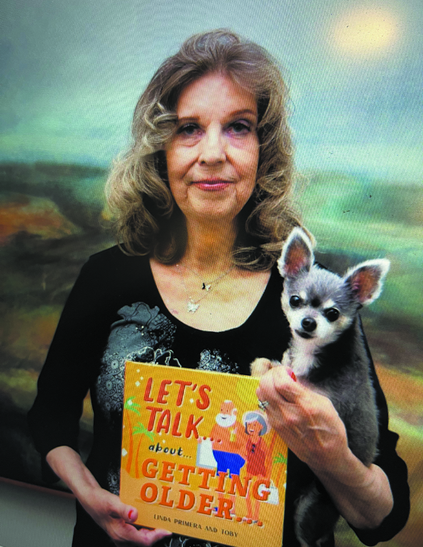 Author Linda Primera and Toby - LET'S TALK... ABOUT... GETTING OLDER book